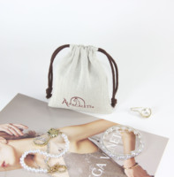 Pochette en toile de coton bio réutilisable personnalisée avec cordon de serrage pour bijoux, lunettes et boucles d'oreilles – Vente en gros promotionnelle