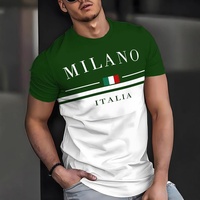 T-shirt en maille polyester personnalisé pour homme, imprimé avec lettres, tendance, à manches courtes, vente chaude d'été, col ras du cou, directement de l'usine, OEM