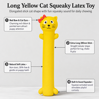Jouet à mâcher couineur pour chien en latex naturel, forme jaune moderne, pour le nettoyage des dents, jouet de dentition souple pour petits/moyens chiens