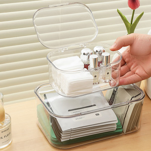 Transparent Acrylic <b>Storage</b> <b>Box</b> With Lid Desktop Organizer For Cosmetics Stationery Snacks Miscellaneous Items <b>Small</b> Size Large - Product Image 3
