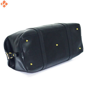 Manufacturer High Quality Luxury Black Genuine Leather <b>Duffel</b> <b>Bag</b> Soft 30-<b>40L</b> Large for Unisex with Long Strip - Product Image 4