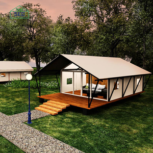 Fabricante de China Triángulo Casa de madera prefabricada Villa Lujo Glamping Safari Living Resort Hotel Tienda de campaña con baño - Product Image 2