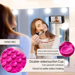 Capa de silicone dupla face para celular, absorvente pegajoso e versátil, espelho para maquiagem, academia e ioga, brinquedo de brincar, compatível com celular