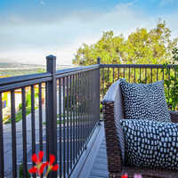 Rampe de terrasse moderne en aluminium thermolaqué du Guangdong, balustre vertical à hauteur personnalisée, garde-corps de sécurité pour terrasse surélevée