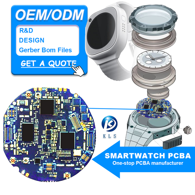ISO13485 Health Smartwatch PCBA OEM/ODM Custom Design Heart Rate Blood Oxygen Sleep Monitor Smart Watch PCB Assembly