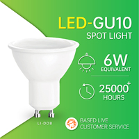 Foco LED HELI GU10, Temperatura de Color 6000K, Ángulo de Haz de 100°, Montaje Empotrado para Hogar y Oficina