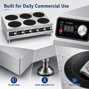 High Efficiency Commercial Six Burner Tabletop Pot <b>Stove</b> 6 Burner Induction Cooker Stainless Steel Range for Restaurant - Product Image 6