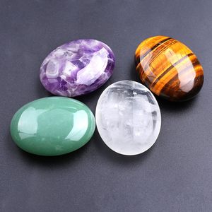 Masajeador de Palma de piedra natural de 45x35mm-Piedra caliente de cristal ovalado para SPA, terapia facial y energética - Product Image 4