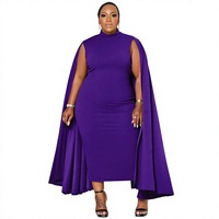 Robes pour femmes tendance automne 2024, couleur unie, col rond, manches chauve-souris, taille plus, style hip, pour femmes