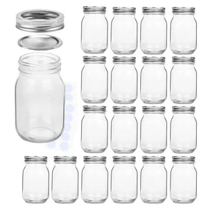 Promotionele Diverse Duurzaam Gebruik Mason Glas Voedsel 16Oz Pot Met Metalen Deksel