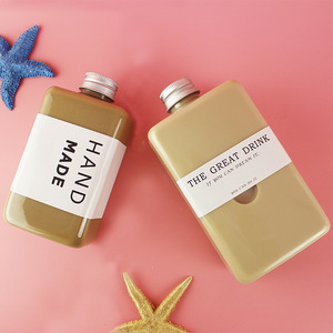 扁平方形设计宠物塑料方便螺帽瓶耐用多功能饮料新鲜苏打香槟啤酒威士忌 - Product Image 2