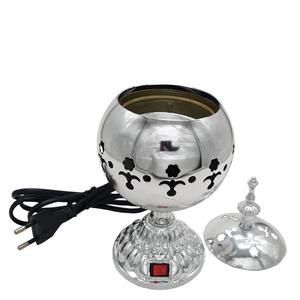 Brûleur d'encens en métal finition argentée élégante, style minimaliste, parfait pour la décoration de la maison, la méditation, brûleur d'encens en métal, encens à la rose - Product Image 1