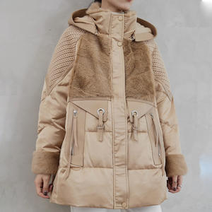 Chaqueta de plumón de gama alta para <span class=keywords><strong>mujer</strong></span> 2024, piel de visón Real, telas de seda con capucha, chaqueta de plumón de <span class=keywords><strong>ganso</strong></span> holgada cálida de longitud media para invierno - Product Image 6