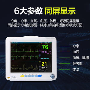 เครื่องตรวจคลื่นไฟฟ้าหัวใจ Kefu รุ่น KF12 KF15 เครื่องตรวจวัดสัญญาณชีพผู้ป่วยแบบหลายพารามิเตอร์ พร้อมแบตเตอรี่ในตัว สำหรับใช้ในบ้าน - Product Image 5