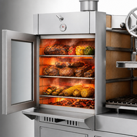 Grill argentin en acier inoxydable robuste et four à pizza au bois, station de cuisson extérieure commerciale pour hôtel