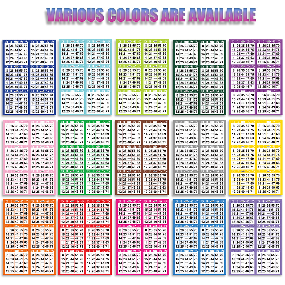 Papel de bingo 6 en 1 *9