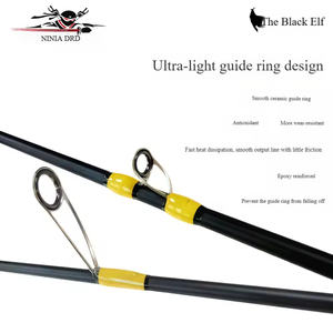 <span class=keywords><strong>Canne</strong></span> à pêche en eau douce NINJA PRO Black Elves 1,8 m en fibre de verre à action rapide, 2 brins, pour la pêche à la carpe, avec guides Fuji – Vente en gros - Product Image 3