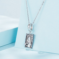 Pendentif Tarot du Monde en Zircon Plaqué Argent 925 avec Séparation des Couleurs, Breloques et Accessoires Perlés, Cadeau