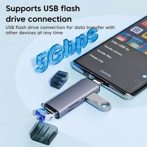 Lettore di schede Cantell 6-in-1 USB 3.0 Type-C con supporto TF/SD/OTG, adattatore per unità flash esterna (5 Gbps) - Product Image 2