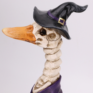 Figura de Resina de Calavera de Loro Bruja Redeco, Decoración de Halloween, Pájaro sobre Libros, Pieza Decorativa Gótica para Mesa del Hogar - Product Image 3
