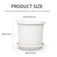 Pot de fleurs circulaire en plastique PP durable et léger avec trou de drainage, design minimaliste moderne, pour usage intérieur/extérieur, 34,74 L