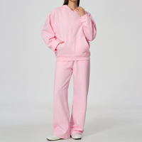 Nouveautés : Ensemble décontracté 2 pièces pour femme – Sweat à capuche zippé en polaire ample et pantalon de survêtement oversize