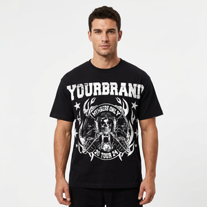 เสื้อยืดผู้ชายพิมพ์ลายทั้งตัว คอกลม แขนสั้น ลายกราฟิก สตรีทแวร์ ผ้าฝ้าย ทรงครอป - Product Image 1