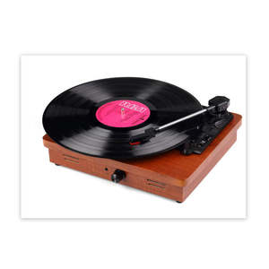 Tocadiscos de Vinilo de Madera en Oferta con Altavoces, Bluetooth, USB, Radio FM, Tocadiscos Vintage Personalizado, Reproducción de 3 Velocidades, Decoración de Audio para el Hogar - Product Image 5