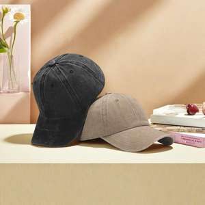BYS Unisex Cotton Baseball Cap 58-60cm Breathable Solid Color Spring Summer Sun <b>Hat</b> American Retro Style - Product Image 1
