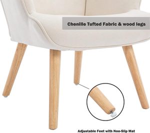 New Design Accent Solid Color Fabric Living Room Wood Legs Sofa <strong>Chair</strong> <strong>Arm</strong> <strong>Chair</strong> With High <strong>Wing</strong> <strong>Back</strong> - Product Image 3