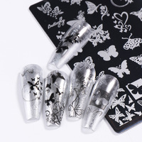 C455 SAFENG Top Tendance Nail Stamping Plate En Acier Inoxydable Réutilisable Papillon Fleur Feuille Nail Stamp Modèles DIY Nail Tool