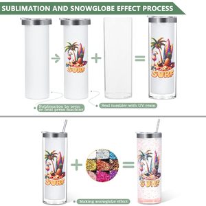 Vaso Personalizado de 20oz con Sublimación, Interior de Acero Inoxidable 304, Exterior de Plástico Aislado, Doble Pared, Preperforado, Tipo Bola de Nieve, para Regalos - Product Image 4