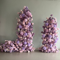 Composition florale artificielle verte et violette, ensemble de boules de fleurs pour mariage, anniversaire, fête prénatale, décoration de scène et arche