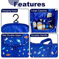 Sac de toilette pour enfants, motif astronaute mignon, à suspendre, pour le voyage, le maquillage, le camping, le rasage, la douche
