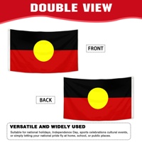 Drapeau Indigène Australien Personnalisé en Gros 3x5ft Imprimé Numérique pour Affichage en Jardin, Drapeau Régional Durable en Polyester 100D