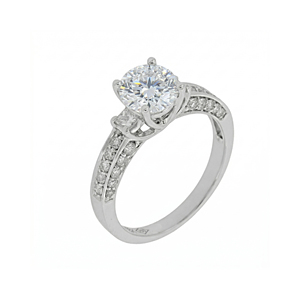 Argent personnalisé | 10K | 14K | Bague de mariage en or massif 18 carats avec diamant rond brillant de 1 carat cultivé en laboratoire, qualité VVS-VS - Product Image 1