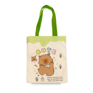 Pocket Pocket <b>Canvas</b> <b>Tote</b> Bag 34x40cm Cute Bear Design For Women And Girls - Product Image 1