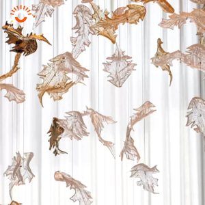 Lampadario di Lusso Moderno a Forma di Pesce in Vetro, Lampada a Sospensione Creativa a Forma di Stadio di Pesci per Decorazione di Hall di Hotel e Uffici Vendite - Product Image 6