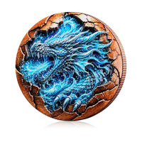 Commande minimum 10. Ajouter au panier Option 999 Pièces de monnaie en cuivre pur de 5 onces avec impression en relief 3D colorée représentant un dragon