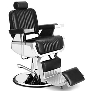 Silla de peluquero portátil moderna de cuero negro de lujo de alta calidad para hombres - Product Image 2
