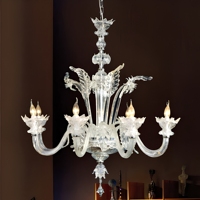 Lustre en verre soufflé à la main moderne, design luxueux, lustre en verre de Murano, lampes pour salon, hall d'hôtel