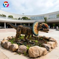 Modèles de dinosaures animatroniques réalistes personnalisés, modèles de Dilophosaurus, jardin à vendre, robot dinosaure pour parc à dinosaures