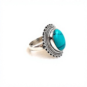 <b>Turquoise</b> Main Stone Silver <b>Ring</b> and <b>Rings</b> Jewelry Type Women <b>Ring</b> - Product Image 2