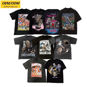 Men's Oversize Fit Streetwear Jersey T-<b>shirt</b> 280gsm 100% Cotton Acid Washed Retro Hip-Hop Vintage Sports <b>Star</b> Graphic Screen - Product Image 3