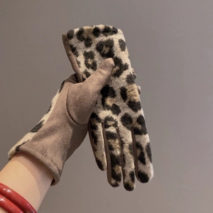Guantes con estampado <span class=keywords><strong>de</strong></span> leopardo a la moda, guantes cálidos para ciclismo al aire libre en otoño e invierno, guantes gruesos con separación <span class=keywords><strong>de</strong></span> dedos - Product Image 5