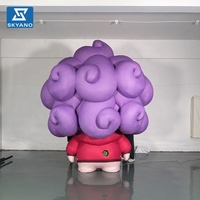 Modèle de dessin animé de fille aux cheveux bouclés gonflable, adapté aux activités de plein air, aux centres commerciaux, à la décoration de scène, aux accessoires de cheering pour les fans