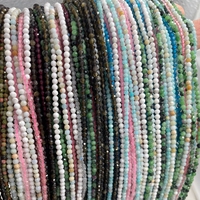 Petites pierres précieuses naturelles, perles d'agate en cristal, micro-facettées, petites perles de 2 mm pour la fabrication de bracelets, colliers et bijoux