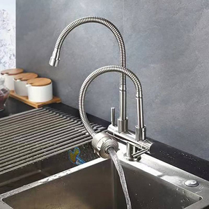 <span class=keywords><strong>Robinet</strong></span> de cuisine de luxe à <span class=keywords><strong>double</strong></span> poignée extractible, pivotant à 360 degrés, avec bec haut pour évier de cuisine, idéal pour projets commerciaux et résidentiels - Product Image 6