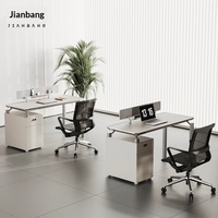Ensemble de bureau et chaise de travail moderne et simple pour 3 personnes, poste de travail ouvert avec cloison pour le personnel