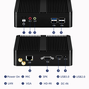 คอมพิวเตอร์ขนาดเล็กไร้พัดลม HelorPC รุ่น J1900 N2830 คอมพิวเตอร์ตั้งโต๊ะ HD VGA <span class=keywords><strong>USB</strong></span> <span class=keywords><strong>WIFI</strong></span> ระบบปฏิบัติการ Win10 คอมพิวเตอร์ตั้งโต๊ะ - Product Image 6